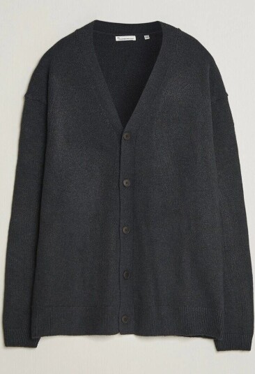 KnowledgeCotton Apparel Knitted Cardigan Black