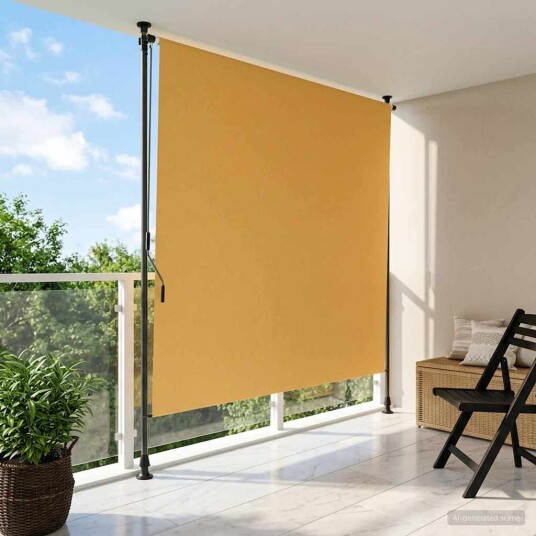 vidaXL Utendørs Rullegardin sand 150 x 270 cm