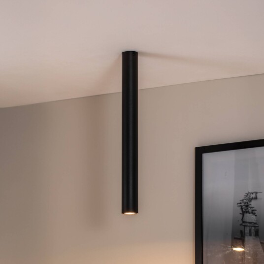 EMIBIG LIGHTING Tecno 1XL downlight stål GU10 høyde 60 cm svart