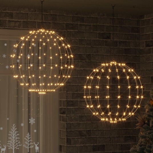  Kule med 384 LED 2 pcs Varmhvit 60 cm Metall
