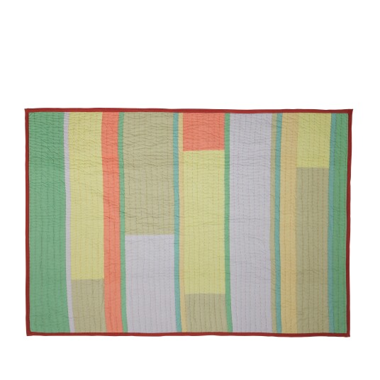 Hübsch Pavilion Plaid Block Coral/Multicolour Orange 140X200CM