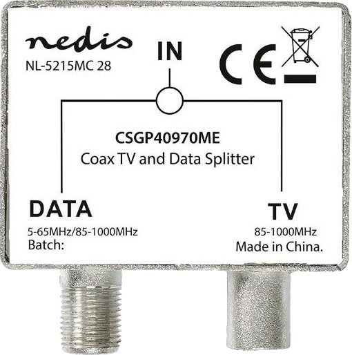 NEDIS CSGB40970ME TV/DATA SPLITTER NEDIS CSGB40970ME TV/DATA SPLITTER