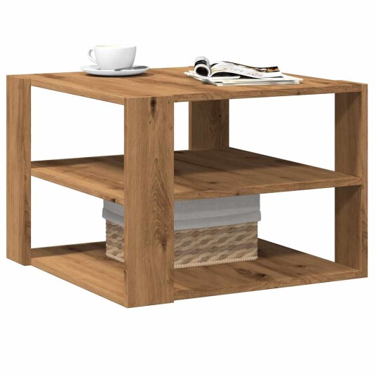 Salongbord artisan eik 58x58x40 cm konstruert tre 8721158438706