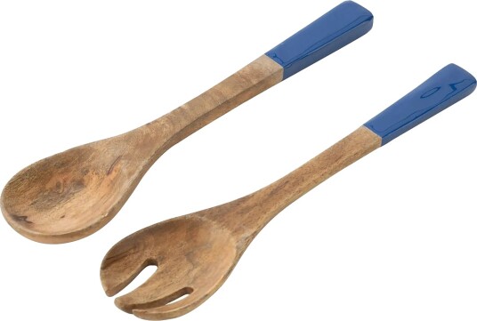 J Line S/2 Salad Server Mang Wd Bl/Na Blue W33CM J Line S/2 Salad Server Mang Wd Bl/Na Blue W33CM