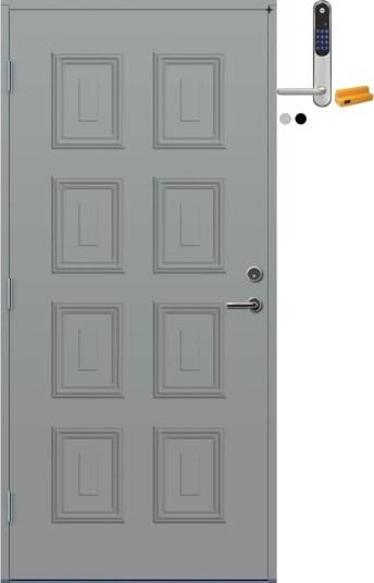 Ytterdør Bygg1 Fevik med Yale Doorman Classic Home