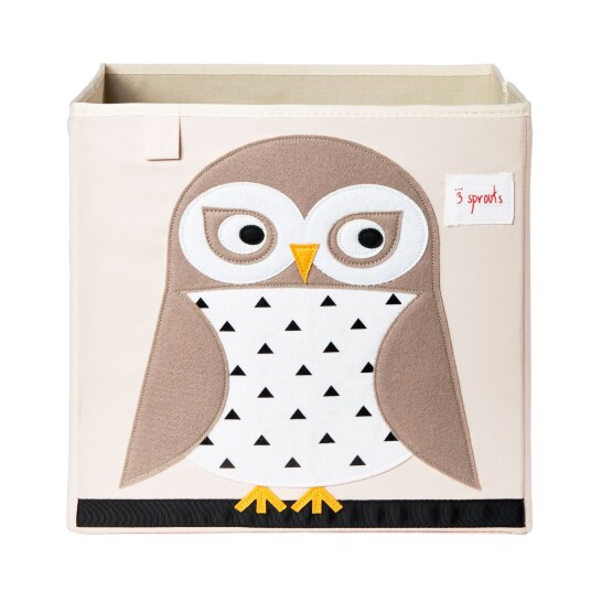 3 Sprouts Storage Box White Owl