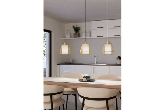 Eglo Takpendel Eglo Ciudadela med 3 Lamper Messing/Hvit/Svart