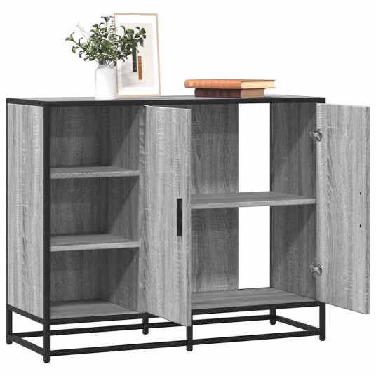 Skjenk grå sonoma eik 92x35x76 cm konstruert tre 8721102840814