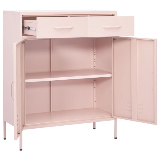vidaXL Oppbevaringsskap rosa 80x35x101,5 cm stål