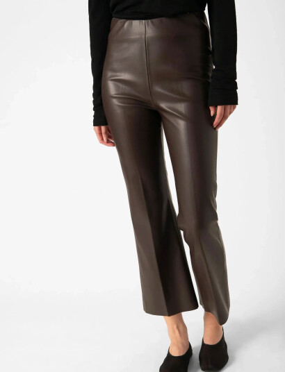 Soaked in Luxury Slkaylee Pu Kickflare Pants   Brown   XL