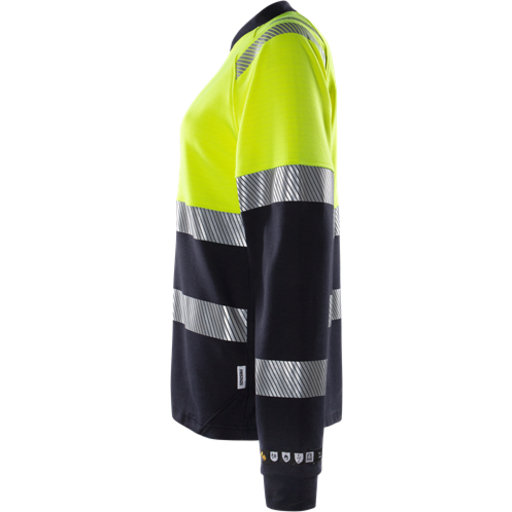 Fristads T-Shirt Dam Flam Kl 1 7108 Tfl Varselgul/marinblå L