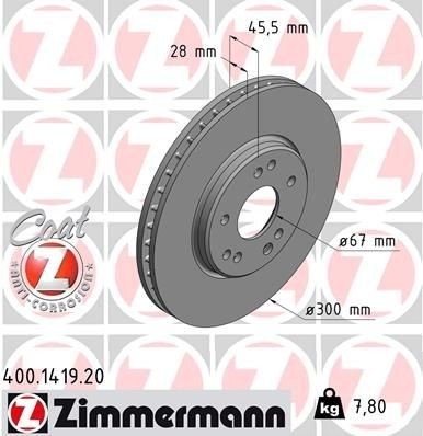 ZIMMERMANN 400.1419.20 Bremseskive