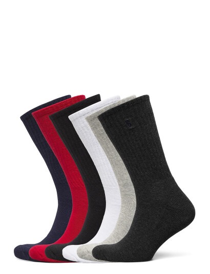 Polo Ralph Lauren Cotton-Blend Crew Sock 6-Pack - Multi/patterned - ONE SIZE