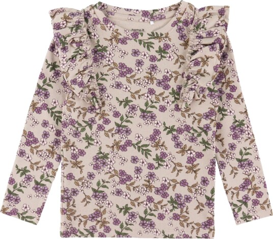 Name It Genser Rib Slim NmfFoa Geit Name It 1 år (80) Genser Beige Brun Lilla