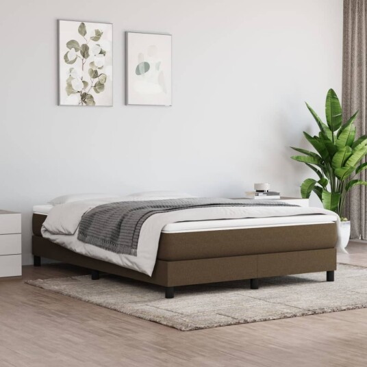 vidaXL Pocket Spring Sengemadrass Medium Mørkebrun 140x200x20 cm Stoff