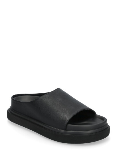 Bianco Biamilano Slide Tumbled Faux Leather - Black - 38