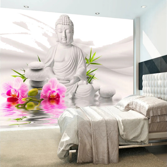 Fototapet Buddha And Orchids 300x210 - Artgeist sp. z o. o.