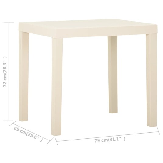 vidaXL Hagebord hvit 79x65x72 cm plast vidaXL Hagebord hvit 79x65x72 cm plast