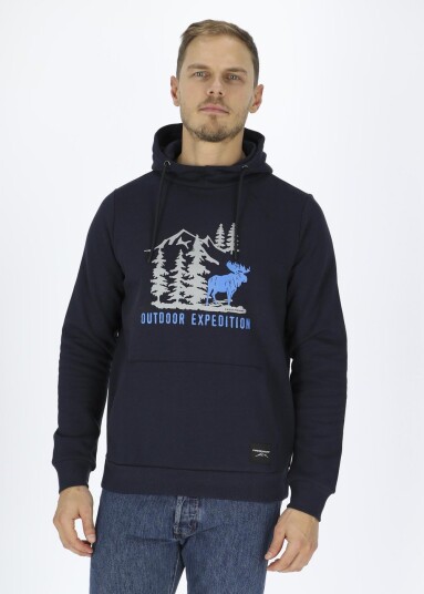 Swedemount Forest Hood Navy Elk L Hoodies