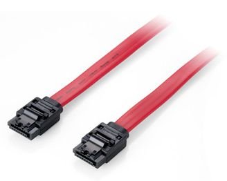 EQUIP FLAT CBL SATA 6GBPS 0.5M W/METAL LATCH STRAIGHT VERS CABL
