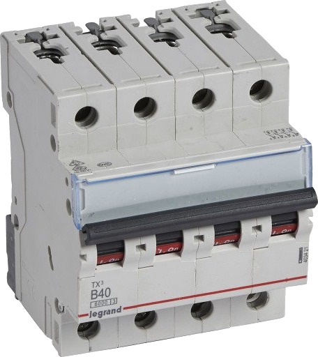 Legrand TX³ MCB automatsikring B40 4P 4M 6/6kA