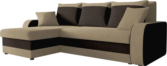 Alvared 3 seters Hjørnesovesofa Universal   Beige/Brun