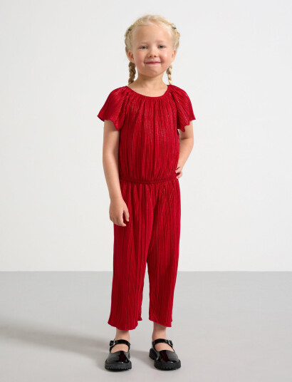 Lindex Jumpsuit S S Plisse Foil Sprin Red 92