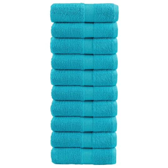 Premium vaskehåndklær SOLUND 10 stk turkis 30x30 cm 600 gsm Premium vaskehåndklær SOLUND 10 stk turkis 30x30 cm 600 gsm