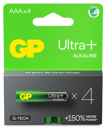 GP Ultra Plus Alkaline AAA-batteri 4-pk - 1,5V Engangsbatteri