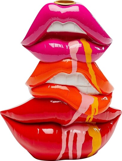 KARE Design Lysestake Lips 17cm Rød