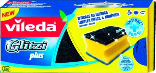 Vileda Glitzi Plus Rengjøringssvamp (3-pk)