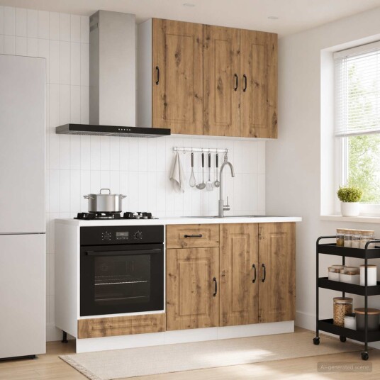 vidaXL Kjøkken enhet KALMAR 5 pcs Artisan eik Konstruert tre vidaXL Kjøkken enhet KALMAR 5 pcs Artisan eik Konstruert tre