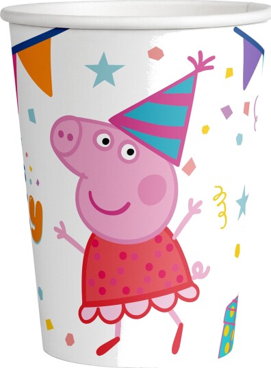 Santex Pappkopper Greta Gris™ Peppa’s Party 8-pakning 9771 0-99