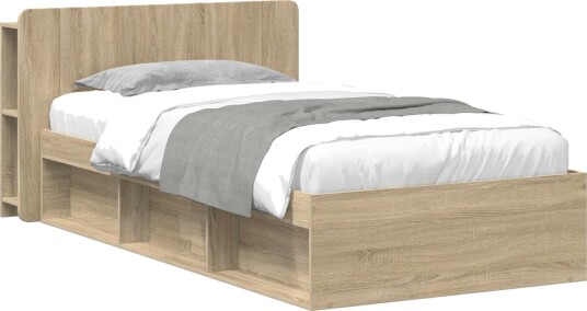 Sengeramme med oppbevaring Sonoma eik 80 x 200 cm