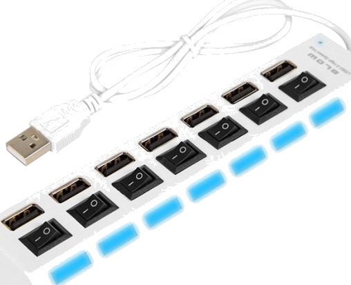 86-074# Rozgałęźnik Usb Wt.A-7Xgn.A Hub-06 Biały