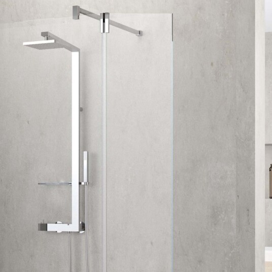 Novellini Kuadra HFA Dør for dusjvegg 37 cm,  Krom/Speil