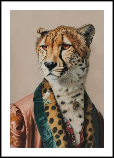 Sir Cheetah In Vintage Clothing Plakat Plakat / 30x40cm