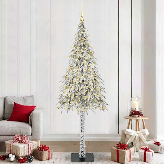  Juletre med 300 LED med stativ Hvit 210 cm PE og stål