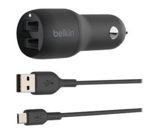 Belkin BoostCharge 24W Dual USB Bilstrømadapter Svart Belkin BoostCharge 24W Dual USB Bilstrømadapter Svart
