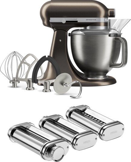 Kitchenaid Artisan Plus kjøkkenmaskin 4,7 liter med pastasett iron ore