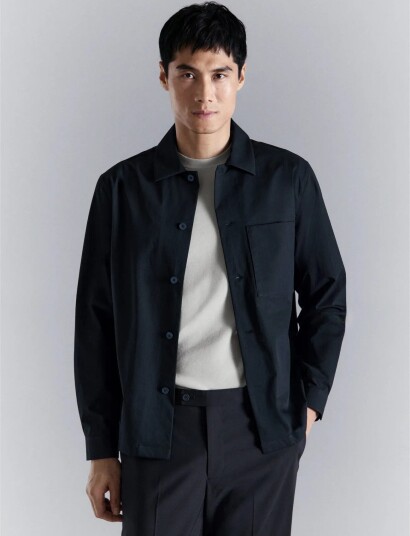 Mango Non Iron Overshirt Pocket Navy XL Mango Non Iron Overshirt Pocket Navy XL