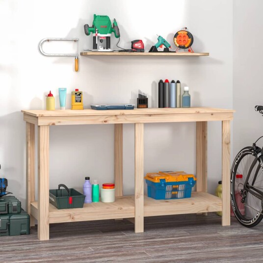 Arbeidsbenk 140x50x80 cm heltre furu Arbeidsbenk 140x50x80 cm heltre furu