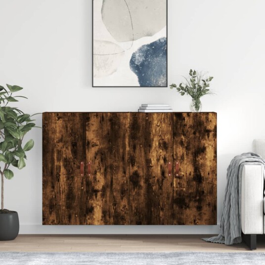 Veggskap 2 stk røkt eik 69,5x34x90 cm