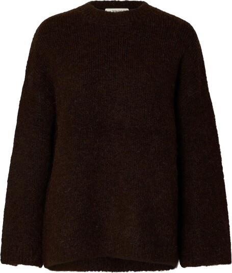 Selected FEMME - Pullover slfGabriella LS Knit New O-neck - Brun L Selected FEMME - Pullover slfGabriella LS Knit New O-neck - Brun L