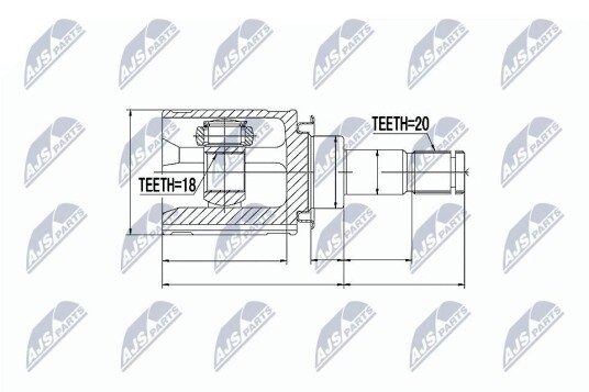 Nty Drivknute drivaksel NTY NPW TY 052 Nty Drivknute drivaksel NTY NPW TY 052