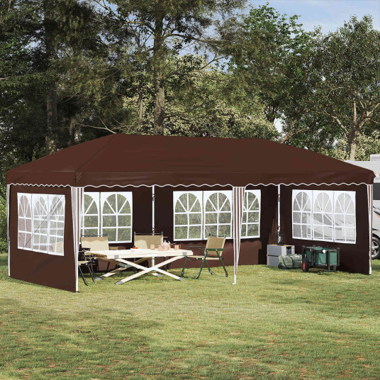  Pop up Festtelt 575 x 289 x 245 cm Brun