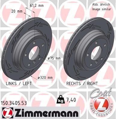 Bremseskive ZIMMERMANN 150.3405.53