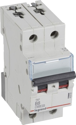 Legrand 5 stk TX³ MCB automatsikring B8 2P 2M 6/6kA