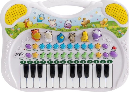 B Beez Keyboard Med Dyrelyder 24 Tangenter 3+ År