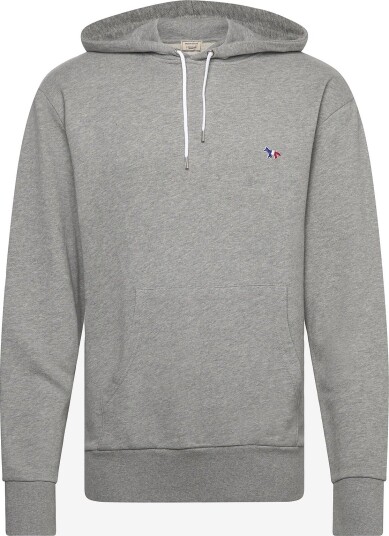Maison Kitsune Tricolor Fox Patch Classic Hoodie   GREY MELANGE   L